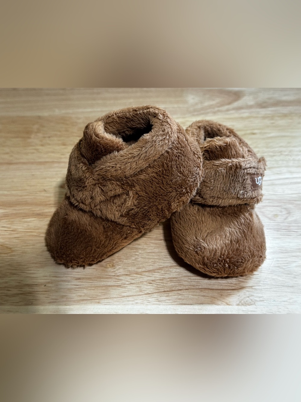 UGG Bixbee Baby Booties Chestnut Brown Size 2/3 6-12M Plush Crib Shoes